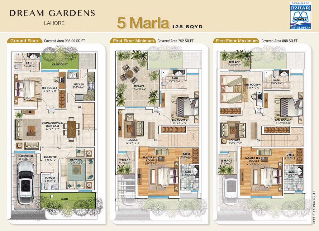 Dream Gardens Lahore Floor Plan 5 Marla Property Real 